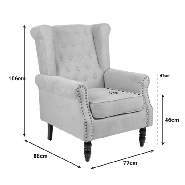 Πολυθρόνα Piore pakoworld μπεζ ύφασμα και πόδι rubberwood σε μαύρη απόχρωση 77x80x106εκ.  255-000069