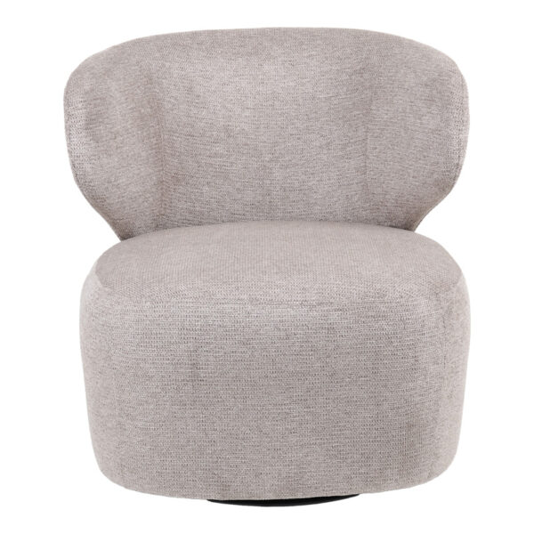 Πολυθρόνα Marelia pakoworld περιστρεφόμενη μπεζ ύφασμα 73x76x76εκ.  255-000071