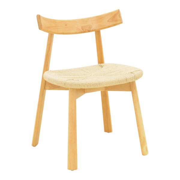 Καρέκλα Clareta pakoworld rubberwood-σχοινί σε φυσική απόχρωση 53x55x79εκ.  263-000057