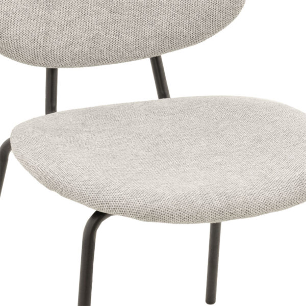 Καρέκλα Pietro pakoworld ανοιχτό γκρι ύφασμα-πόδι μαύρο μέταλλο 50x53x83εκ.  264-000006