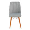 Καρέκλα Vespera I pakoworld βελούδο γκρι-καρυδί πόδι.  266-000010