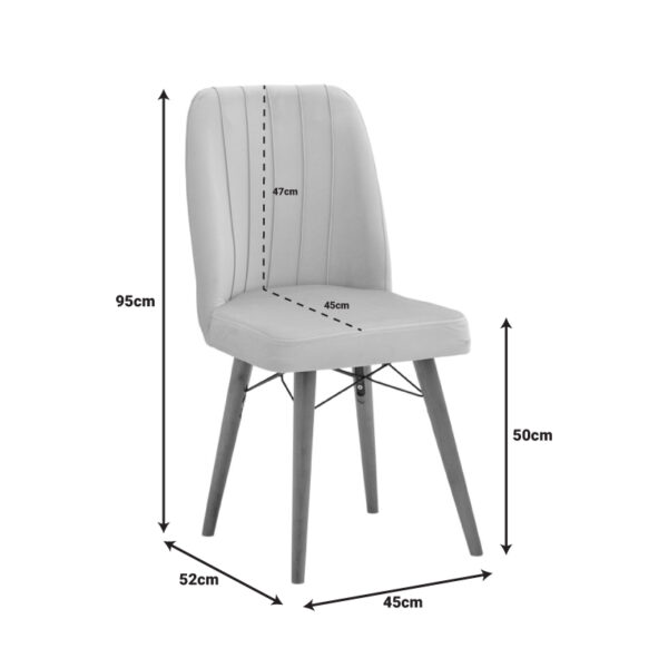 Καρέκλα Vespera I pakoworld βελούδο γκρι-καρυδί πόδι.  266-000010