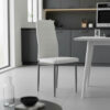 270-000001-1 Καρέκλα Parker pakoworld μέταλλο-PU λευκό-ανθρακί πόδι 42x48x98εκ. 270-000001