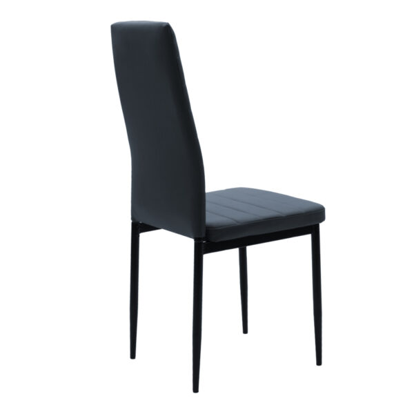 Καρέκλα Parker pakoworld PU ανθρακί-μαύρο πόδι 42x48x98εκ.  270-000002