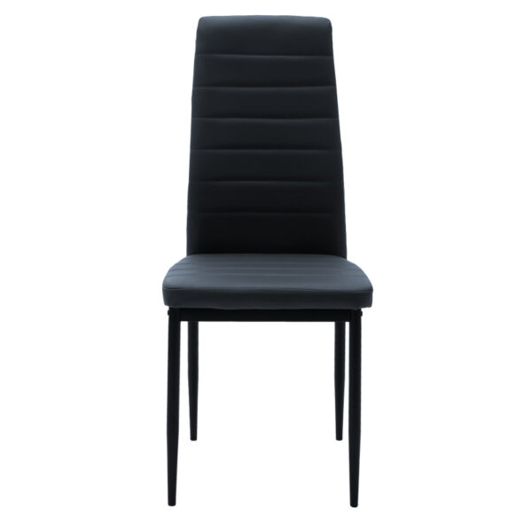 Καρέκλα Parker pakoworld PU ανθρακί-μαύρο πόδι 42x48x98εκ.  270-000002