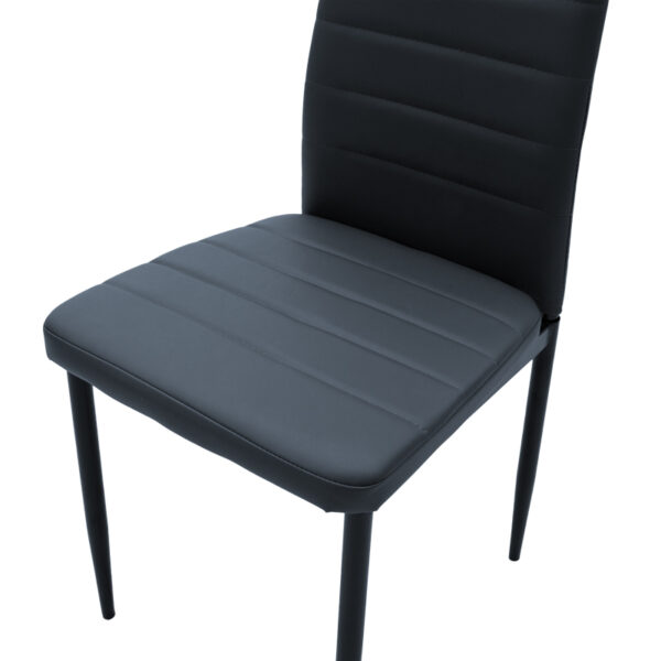 Καρέκλα Parker pakoworld PU ανθρακί-μαύρο πόδι 42x48x98εκ.  270-000002