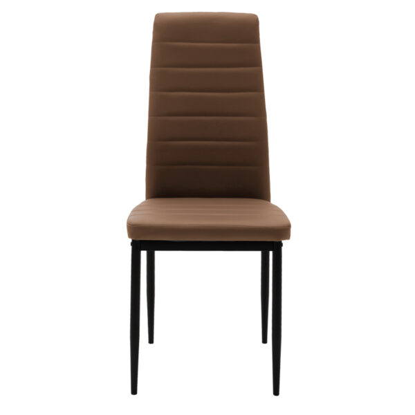 Καρέκλα Parker pakoworld PU καφέ-μαύρο πόδι 42x48x98εκ.  270-000003