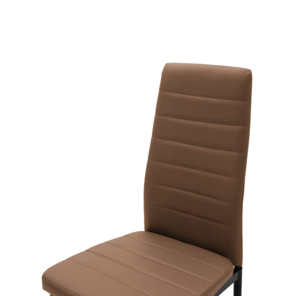 Καρέκλα Parker pakoworld PU καφέ-μαύρο πόδι 42x48x98εκ.  270-000003