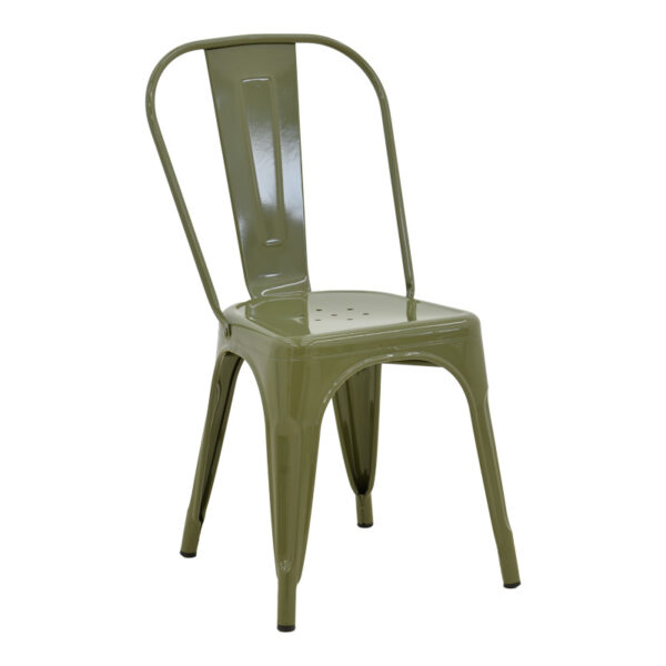 Καρέκλα Utopia pakoworld μέταλλο σε λαδί απόχρωση 44x44x85εκ.  270-000027