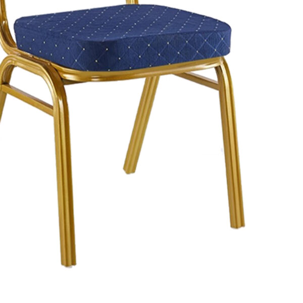 270-000036-2 Καρέκλα συνεδρίου Hilton pakoworld στοιβαζόμενη ύφασμα μπλε-μέταλλο χρυσό 45x51x96εκ. 270-000036