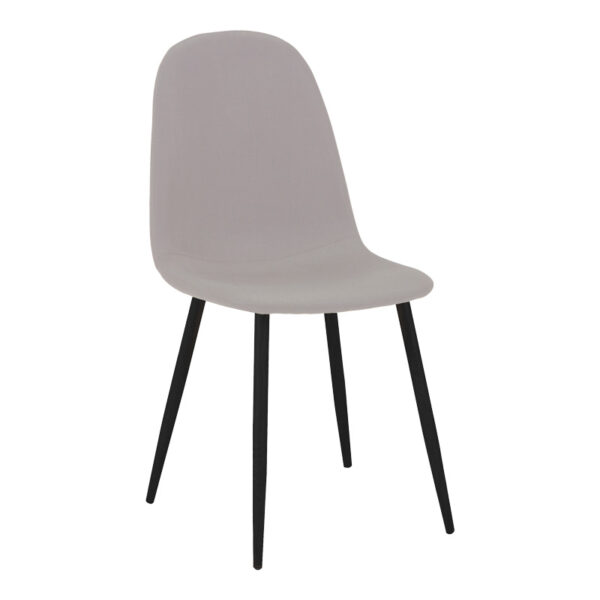 Καρέκλα Bella pakoworld ύφασμα σε γκρι με πόδι μαύρο μέταλλο 43.5x52x89εκ.  270-000037