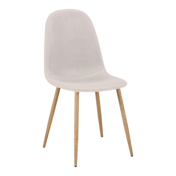 Καρέκλα Bella pakoworld ανοιχτό γκρι ύφασμα με πόδι μέταλλο σε φυσική απόχρωση 43.5x52x89εκ.  270-000041