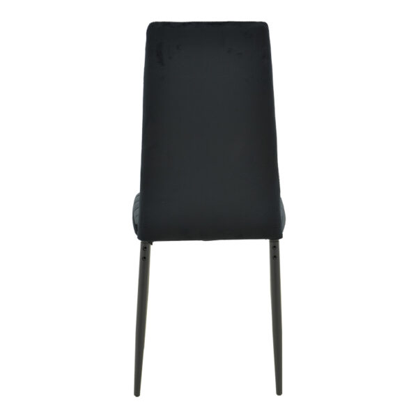 270-000047-4 Καρέκλα Parker pakoworld βελούδο σε μαύρη απόχρωση με μαύρα μεταλλικά πόδια 39.5x48x95εκ. 270-000047