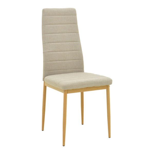Καρέκλα Parker pakoworld μπεζ ύφασμα με μεταλλικά πόδια σε φυσική απόχρωση 39.5x48x95εκ.  270-000050
