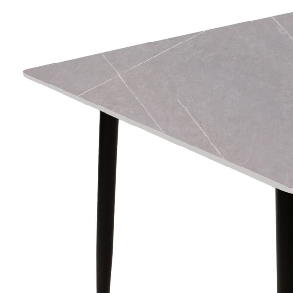 278-000006-3 Τραπέζι Gustas pakoworld γκρι μαρμάρου sintered stone-μαύρο μέταλλο 160x80x75εκ. 278-000006
