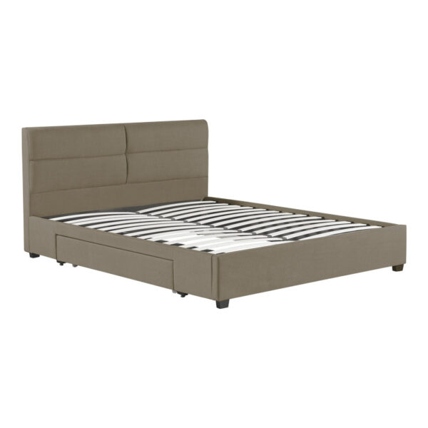 Κρεβάτι διπλό Anay pakoworld με συρτάρι ύφασμα μπεζ 160x200εκ.  279-000004