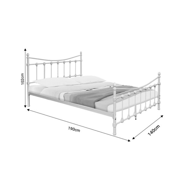 285-000010-4 Κρεβάτι Beowulf pakoworld λευκό μεταλλικό 140x190εκ. 285-000010