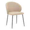 Καρέκλα Olympian pakoworld ύφασμα σε μπεζ απόχρωση με μαύρο μεταλλικό πόδι 50x55x83εκ.  292-000043