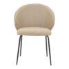Καρέκλα Olympian pakoworld ύφασμα σε μπεζ απόχρωση με μαύρο μεταλλικό πόδι 50x55x83εκ.  292-000043