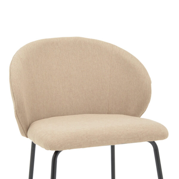 Καρέκλα Olympian pakoworld ύφασμα σε μπεζ απόχρωση με μαύρο μεταλλικό πόδι 50x55x83εκ.  292-000043