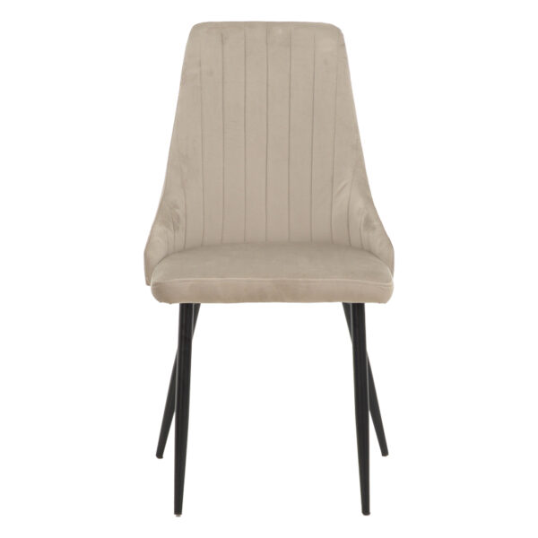 Καρέκλα Azori pakoworld γκρι-μπεζ βελούδο-πόδι μαύρο μέταλλο 49x55x85εκ.  292-000044