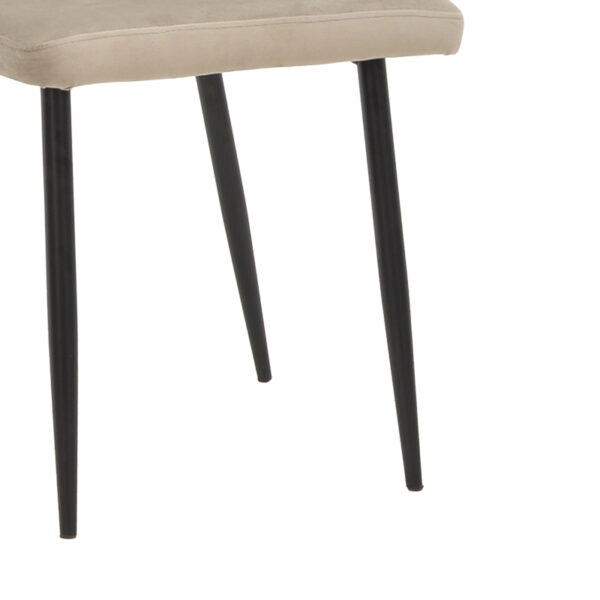 Καρέκλα Azori pakoworld γκρι-μπεζ βελούδο-πόδι μαύρο μέταλλο 49x55x85εκ.  292-000044