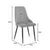Καρέκλα Azori pakoworld γκρι-μπεζ βελούδο-πόδι μαύρο μέταλλο 49x55x85εκ.  292-000044