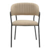 Καρέκλα Morel pakoworld μπεζ ύφασμα-πόδι μαύρο μέταλλο 55x55x76εκ.  292-000048