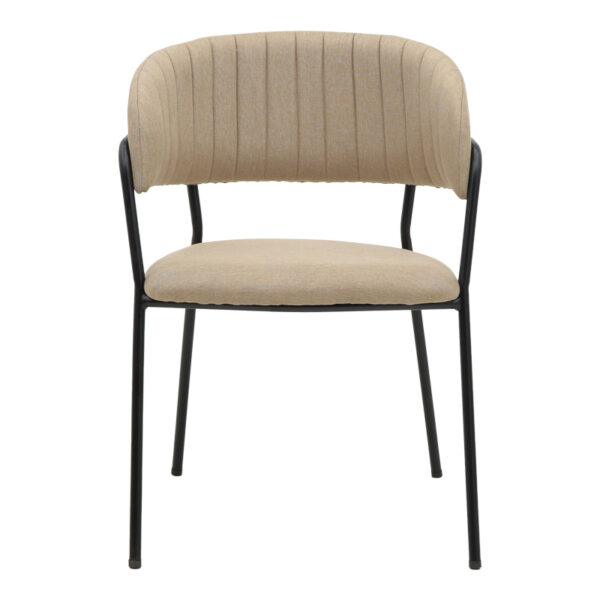 Καρέκλα Morel pakoworld μπεζ ύφασμα-πόδι μαύρο μέταλλο 55x55x76εκ.  292-000048