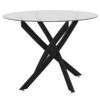 Τραπέζι Antoro pakoworld γυαλί και μεταλλικά πόδια σε μαύρη απόχρωση Φ80x75εκ.  292-000060