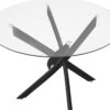 Τραπέζι Antoro pakoworld γυαλί και μεταλλικά πόδια σε μαύρη απόχρωση Φ80x75εκ.  292-000060