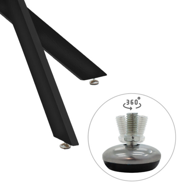 Τραπέζι Antoro pakoworld γυαλί και μεταλλικά πόδια σε μαύρη απόχρωση Φ80x75εκ.  292-000060