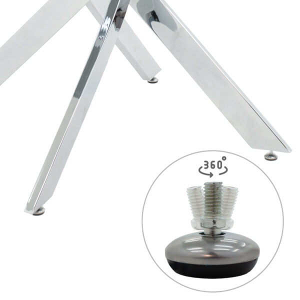 Τραπέζι Antoro pakoworld γυαλί και μεταλλικά πόδια σε απόχρωση χρωμίου Φ80x75εκ.  292-000062