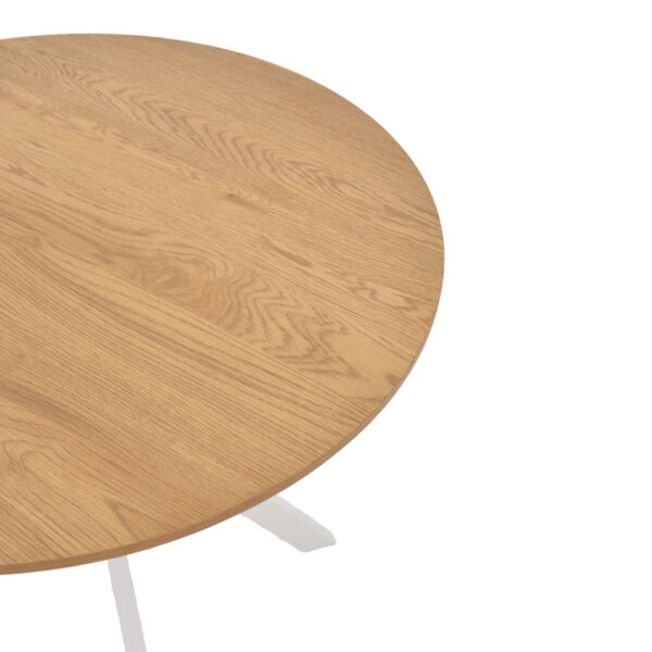 Τραπέζι Xuson pakoworld φυσικό mdf-πόδι λευκό μέταλλο Φ80x75εκ.  292-000072