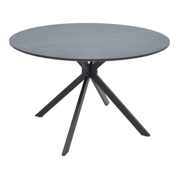 Τραπέζι Xuson pakoworld mdf σε ανθρακί απόχρωση με πόδι μαύρο μέταλλο Φ120x75εκ.  292-000100