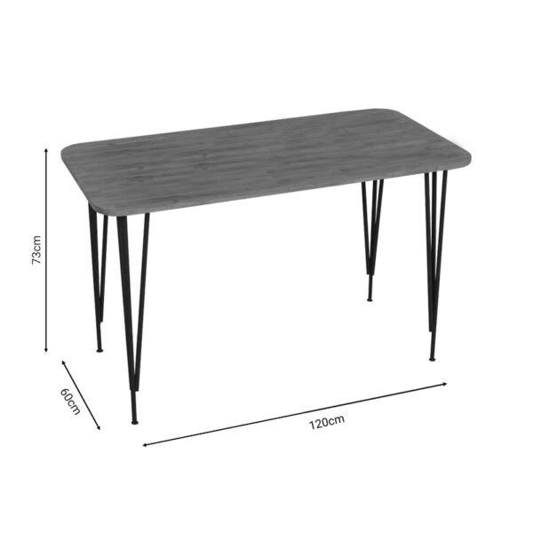 321-000031-2 Τραπέζι Polkan pakoworld oak μελαμίνης-μαύρο μέταλλο 120x60x73εκ. 321-000031