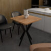 Τραπέζι Prestone pakoworld oak μελαμίνης-μαύρο μέταλλο 70x70x75εκ.  321-000081