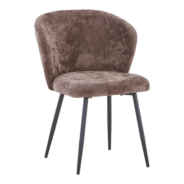 Καρέκλα Karg pakoworld καφέ ύφασμα-πόδι μαύρο μέταλλο 57x62x80εκ.  327-000019