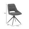 Καρέκλα περιστρεφόμενη Luciano I pakoworld σε γκρι ύφασμα-πόδι μεταλλικό μαύρο 52.5x54x85εκ.  327-000035