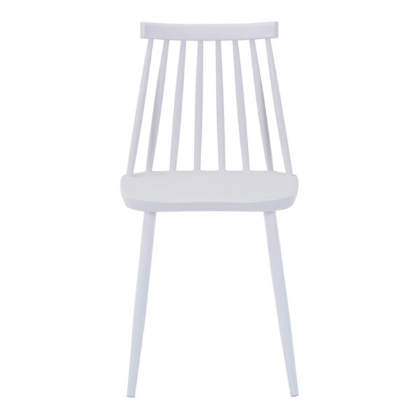 Καρέκλα Aurora I pakoworld pp σε λευκή απόχρωση-πόδι μεταλλικό λευκό 43x48x79εκ.  327-000042