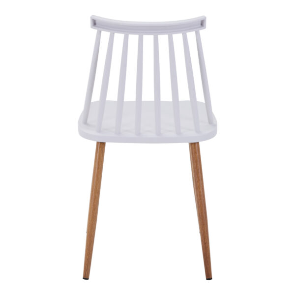 Καρέκλα Aurora I pakoworld pp σε λευκή απόχρωση-πόδι μεταλλικό φυσικό 43x48x79εκ.  327-000046