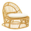 343-000095 Πολυθρόνα Tromso pakoworld pe rattan σε φυσική απόχρωση με εκρού χρώμα μαξιλάρι 80x85x98εκ. 343-000095