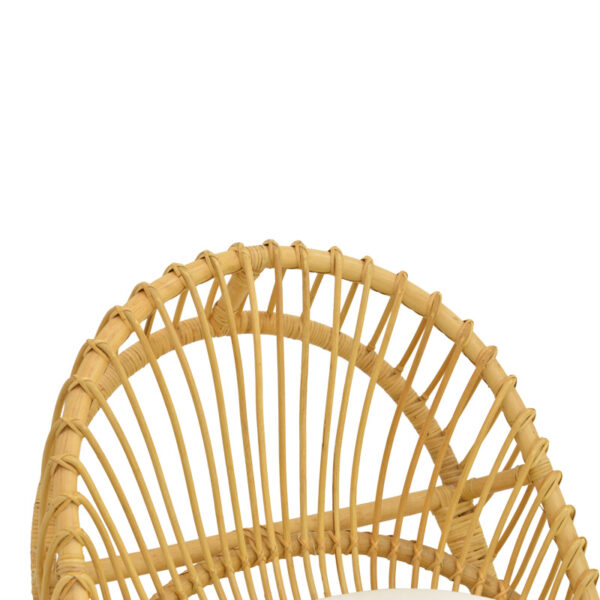 343-000095-4 Πολυθρόνα Tromso pakoworld pe rattan σε φυσική απόχρωση με εκρού χρώμα μαξιλάρι 80x85x98εκ. 343-000095