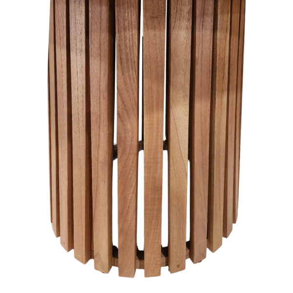 Τραπέζι Kenda I pakoworld mindi ξύλο σε φυσική απόχρωση Φ120x75εκ.  343-000116