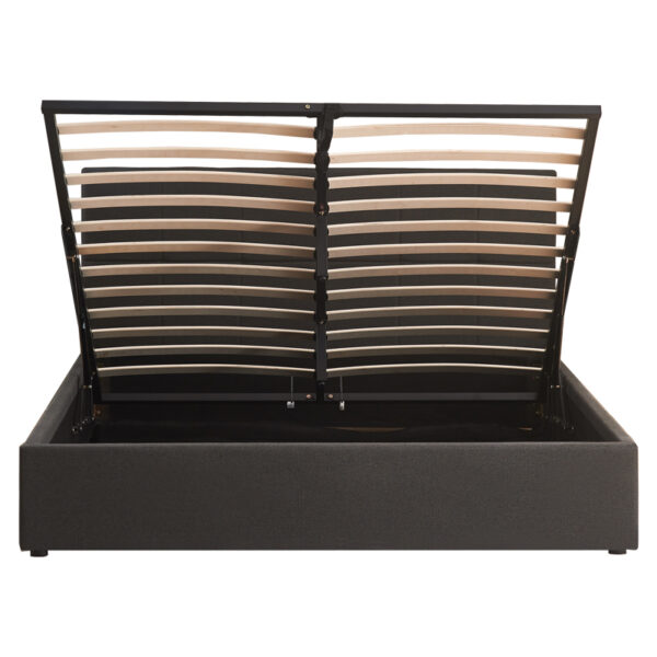 Κρεβάτι με αποθηκευτικό χώρο Zamblene pakoworld ανθρακί ύφασμα 160x200εκ  347-000010