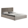 Κρεβάτι με αποθηκευτικό χώρο Zamblene pakoworld γκρι βελούδο 160x200εκ  347-000012