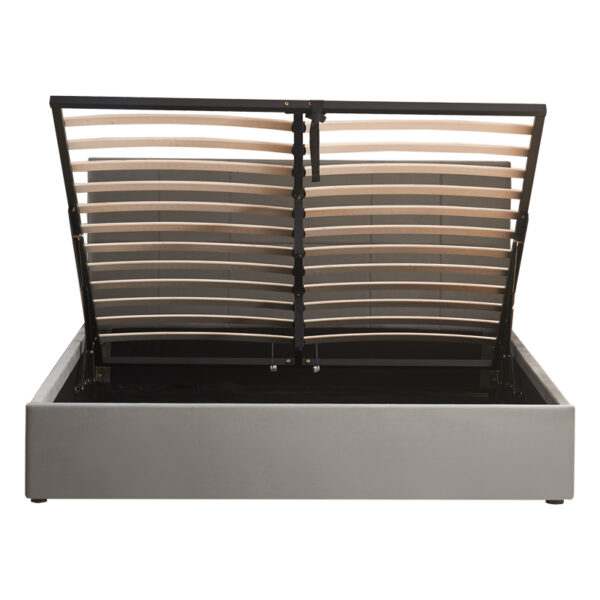 Κρεβάτι με αποθηκευτικό χώρο Zamblene pakoworld γκρι βελούδο 160x200εκ  347-000012