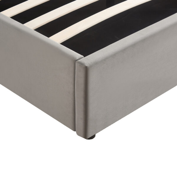 Κρεβάτι με αποθηκευτικό χώρο Zamblene pakoworld γκρι βελούδο 160x200εκ  347-000012