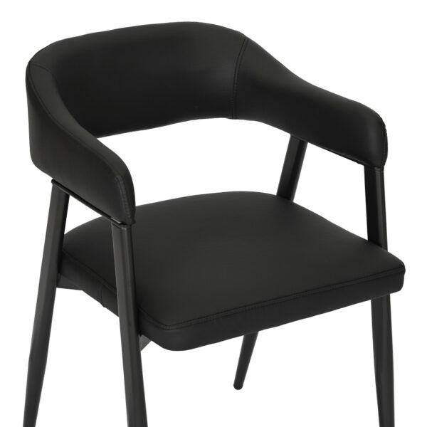 Πολυθρόνα Sezan pakoworld pu σε μαύρη απόχρωση 56x55x78εκ.  350-000028