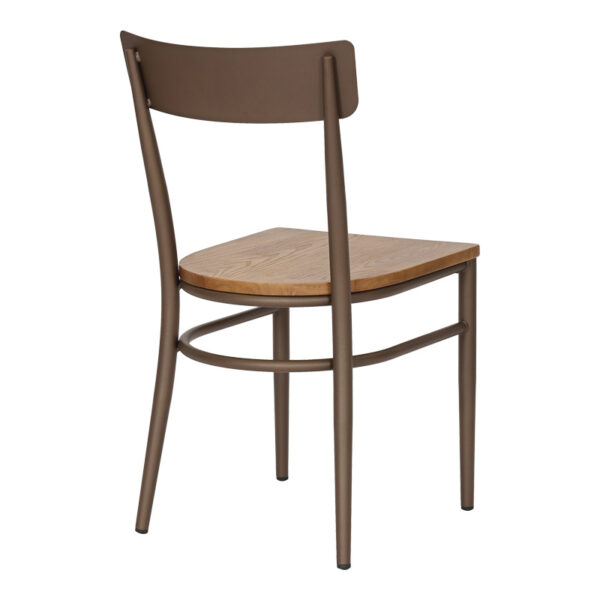 Καρέκλα Zerca pakoworld σκελετός καφέ μέταλλο με rubberwood σε φυσική απόχρωση 49x44x82εκ.  350-000031